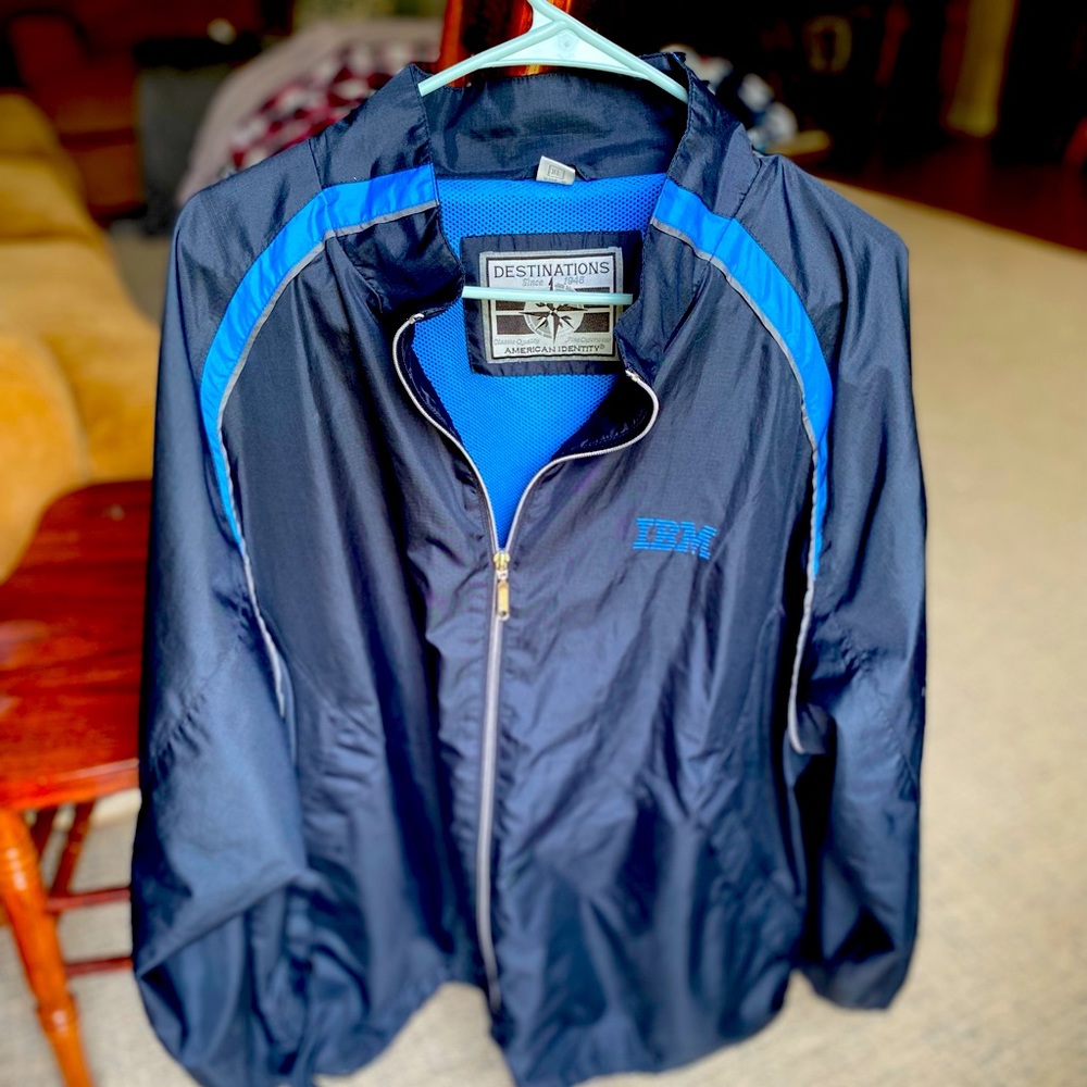 Vintage IBM wind breaker rain jacket